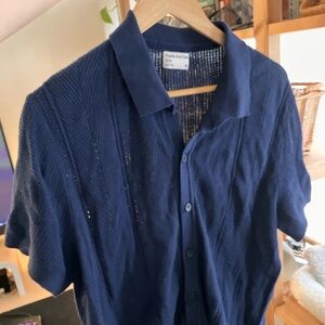 Frank & Oak Crochet Collared Top